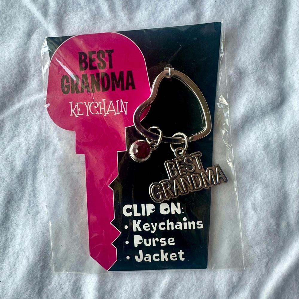 Best Grandma Keychain with Heart Clip